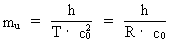 m<sub>u</sub> = h / ( T · (c<sub>0</sub>)² ) = h / ( R ·
c<sub>0</sub> )